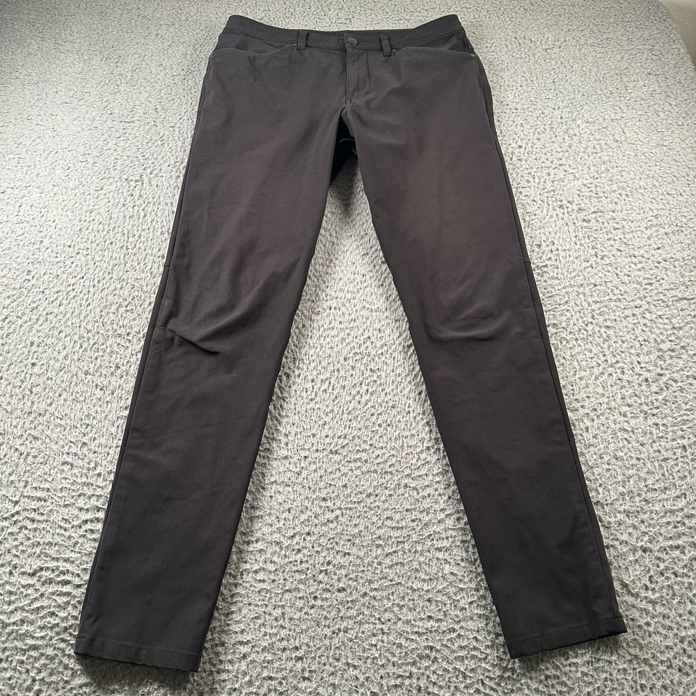 Lululemon Mens Commission Pants 31 Black Slim Straight Stretch Slim Fit Everyday
